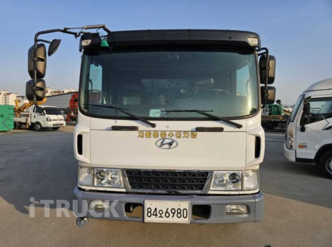현대 압축진개 메가트럭 5톤 밀판식 배출