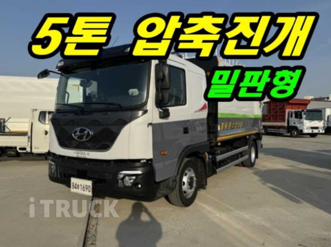 현대 압축진개 파비스 5톤 밀판식 배출