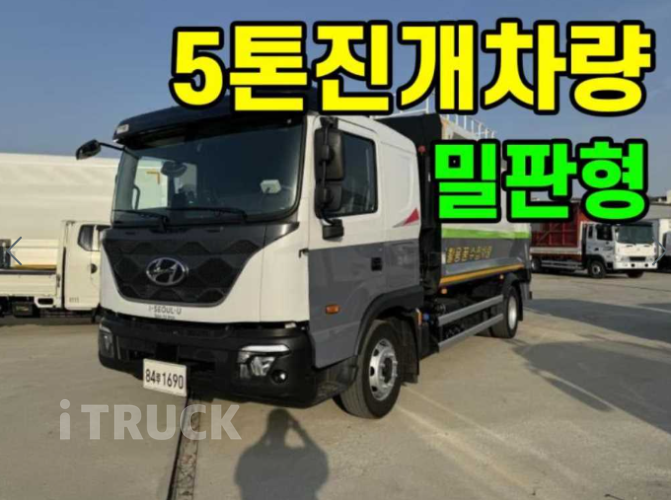 현대 압축진개 파비스 5톤 밀판식 배출