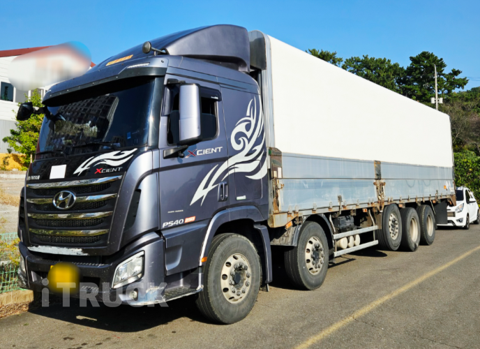 현대 트라고엑시언트 540 앞축 상승윙바디 25톤 오토 리타더